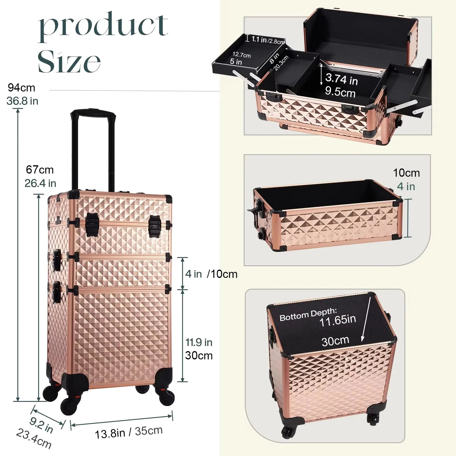 Estuche de maquillaje rodante