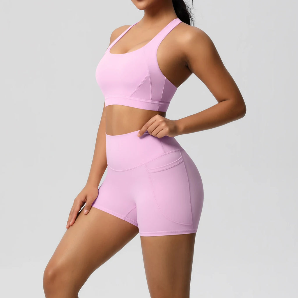 conjunto deportivo con bolsillo para mujer