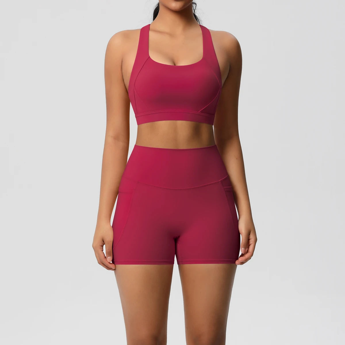 conjunto deportivo con bolsillo para mujer