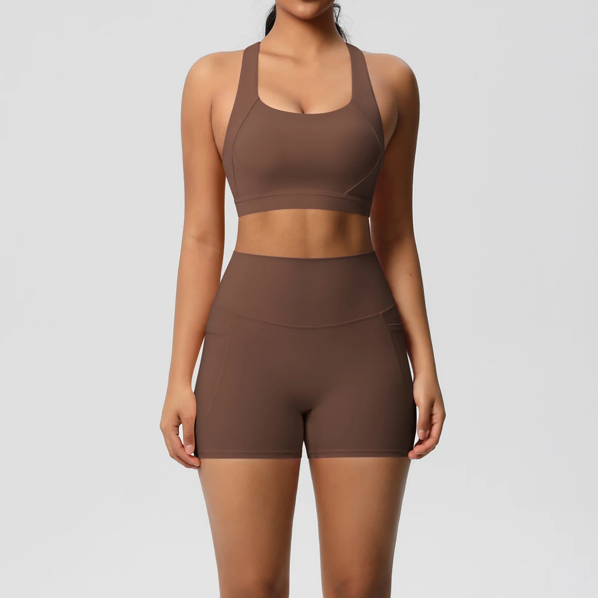 conjunto deportivo con bolsillo para mujer
