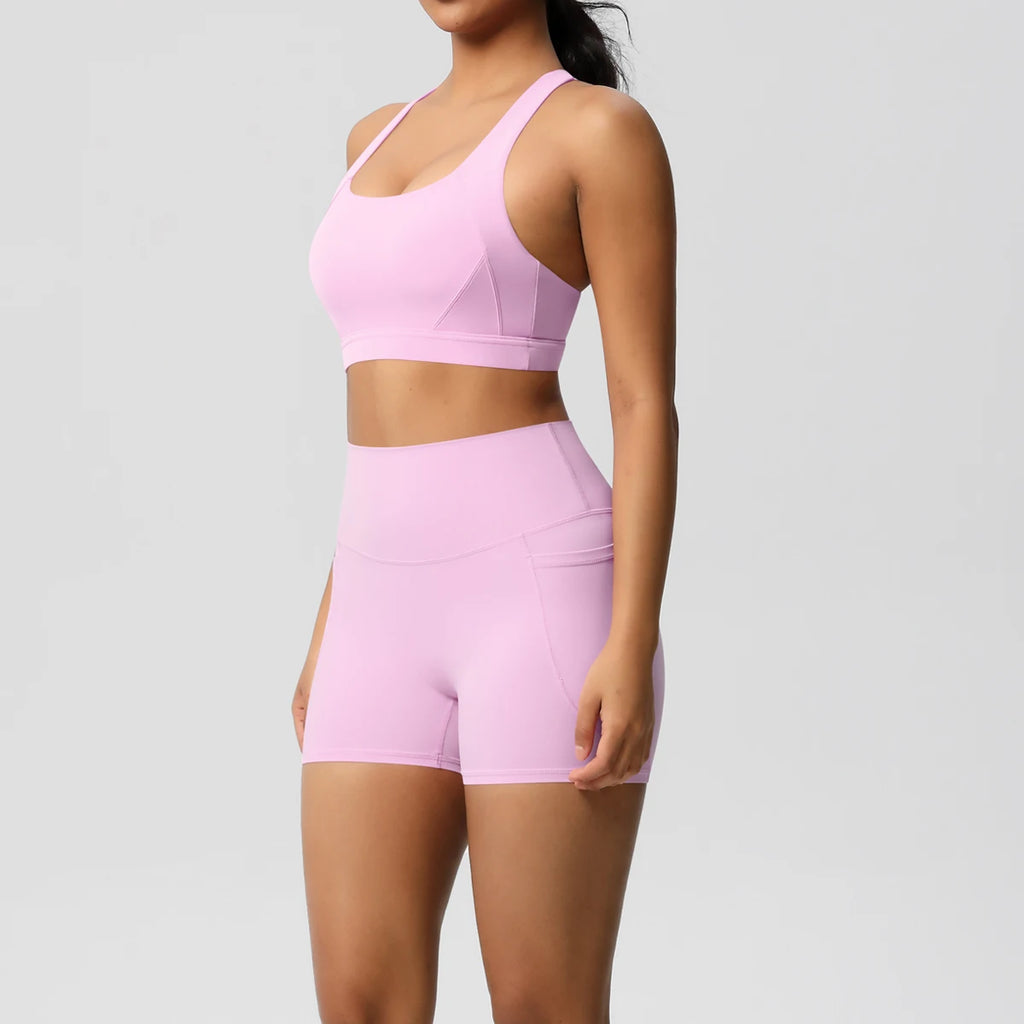 conjunto deportivo con bolsillo para mujer