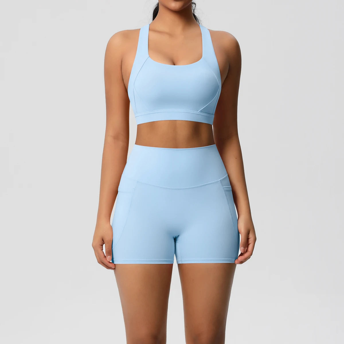 conjunto deportivo con bolsillo para mujer